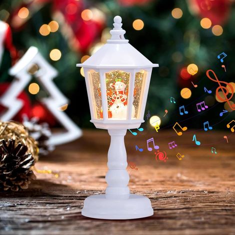 Weihnachtslaterne, LED-Weihnachtskerzenlaterne mit Musik, USB- und batteriebetriebenes Nachtlicht, Dekoration (1/5)