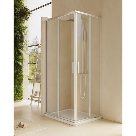 Box doccia 70x90 Rio doppio scorrevole vetro 6 mm trasparente H 195 cromo (1/5)
