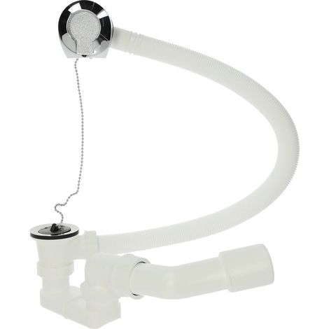 Garniture d'écoulement et trop plein flexible 833, avec rosace et bouchon