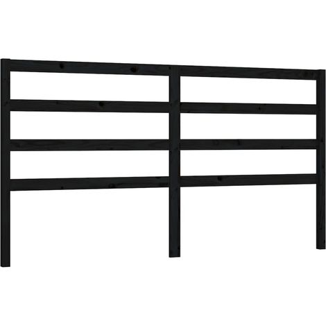 Tête de lit accessoire couchage chambre à coucher meuble 206 x 4 x 100 cm bois de pin noir TDL0202144