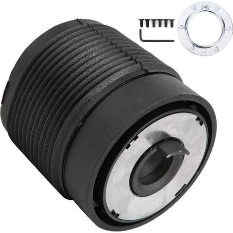 KIT DE DE VOLANT DE DIRECTION ADAPTATEUR DE REMPLACEMENT POUR TRANSPORTEUR T4 1996-2003 POUR UNE CONDUITE AMÉLIORÉE NOIR ARGENT (1/5)