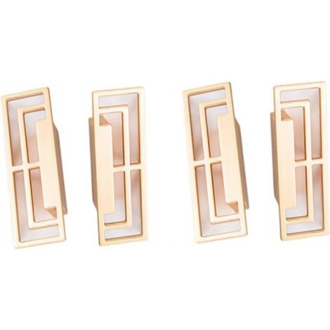 Lot de 4 poignées de tiroir en or brossé pour meuble TV, meuble TV, poignées élégantes en cuivre doré, design porte-bonheur chinois moderne, double tr (1/5)