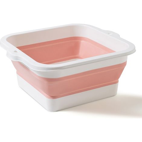 Bassin de bain de pieds pliable, seau de trempage pliable en Silicone écologique de grande capacité, polyvalent, pour la maison et les voyages, gris (1/4)
