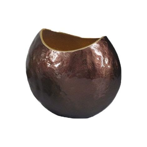 Vase décoratif ovale marron pour fleurs et décoration de table 22,5 x 14,5 x 18,5 cm - PANGIVO (1/4)