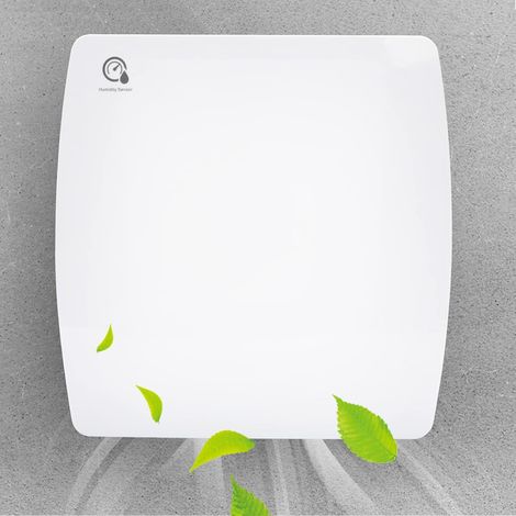Abluftventilator Ø100mm Abluftventilator mit Feuchtigkeitssensor, Leiser Timer-Ventilator, Weißer Wandventilator für Küche WC Badezimmer (1/5)