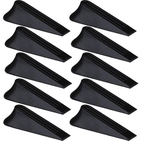 10 Stück Türstopper aus Gummi, Türstopperkeil, Sicherheitstürstopper für Zuhause (Schwarz)-11.00X3.90X3.00CM-Black (1/2)