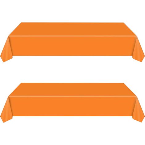 2Pcs Nappe en Papier Orange Jetables,Grand 137  274cm Nappe Rectangulaire Imperméables,Nappes Plastique Couverture de Table pour Anniversaire Enfants Adulte,Fêtes,Mariages,Pique-niques,Halloween,Noël (1/5)