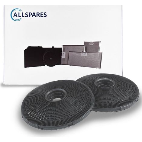Filtro de carbón AllSpares (2 uds.) para campanas extractoras compatibles con AEG-Electrolux Tipo 190 / ECFB02 / ECFBLL01 y Boretti KF801 (Ø190mm) (1/5)