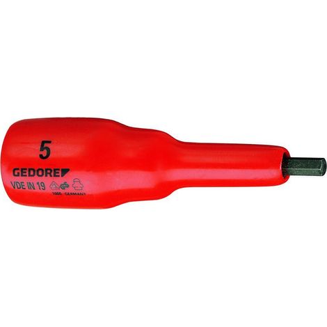 Gedore VDE IN 19 5 6124480 6 pans intérieurs Embout de tournevis VDE 5 mm 1/2" (12.5 mm) R720621 (1/5)