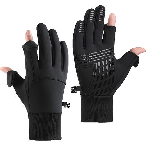 Warm, windproof, and waterproof gloves with finger cot protection - waterproof touchscreen gloves, suitable for running, cycling, and fishing, size L.