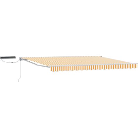 Toldo Retráctil Eléctrico Amarillo y 4 x 3,5 m