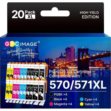 570 571 XL Cartouche Compatible pour Canon 571 570 MG5750 (1/5)