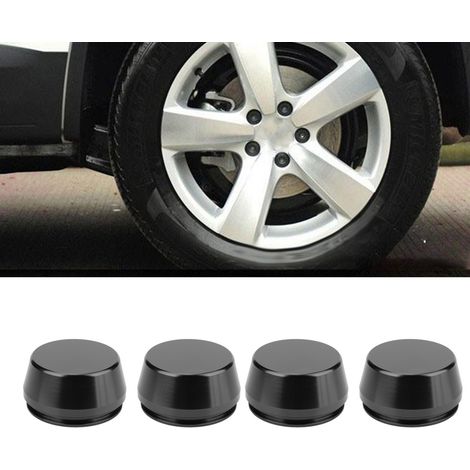 4 Stück 56 mm / 2,2 Zoll Universal-Radkappen, schwarzes Aluminium, individuelles Zubehör (1/5)