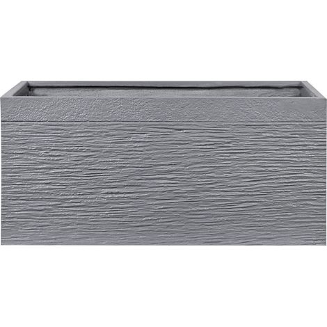 Vaso da Fiori Grigio Rettangolare Argilla e Fibra Vetro 80 x 37 x 38 cm Myra