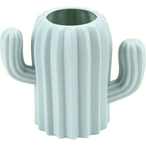 Support Stylo Cactus - Organisateur Bureau - Pour Stylos Crayons Brosse Maquillage - Vert - 1 Pièce (1/5)