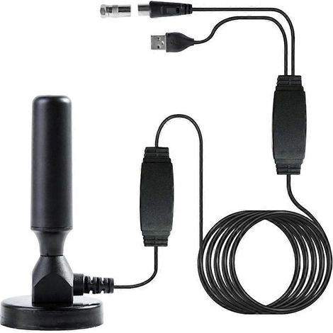 Antenne TV numérique haute définition avec double amplificateur et gain élevé - Antenne TV intérieure DVB-T2 (1/5)