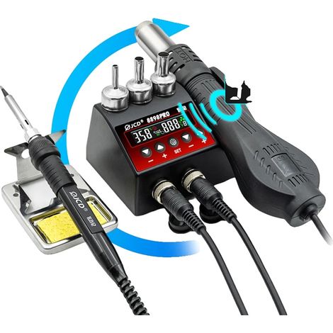 Estación de soldadura, pantalla LCD, pistola de aire caliente, NUEVO 8898PRO, enchufe EU-a de 220 V (1/2)