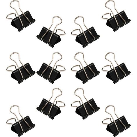 Lot de 12 grandes pinces à reliure noires de 51 mm pour documents professionnels. (1/5)