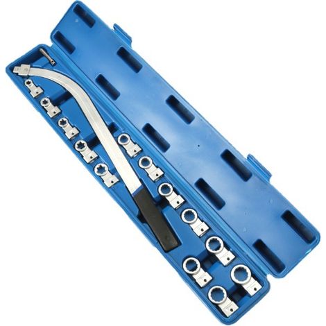 Ensemble de 15 pièces de clé à molette pour courroie de moteur de voiture, démontage et montage de poulie, tendeur de tendeur, outils spéciaux de réparation automobile (1/5)