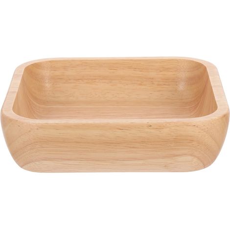 Bol Carré en Bois Synthétique pour Salade et Fruits Surface Lisse, Résistant Usage en Restaurant Famille (1/5)