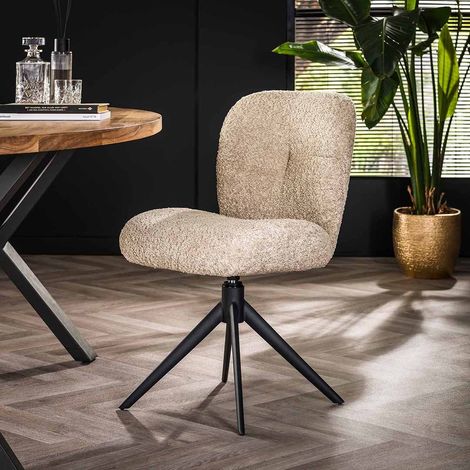 Lot de 2 chaises modernes pivotantes en tissu bouclé Jessica (1/3)