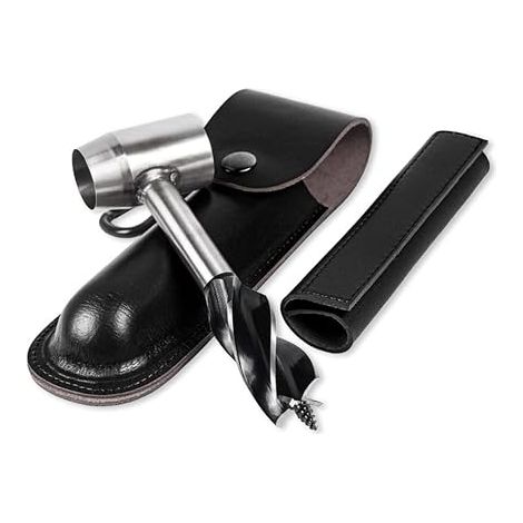 Perceuse de survie manuelle multifonctionnelle avec étui en cuir Clé tarière manuelle pour camping en plein air équipement de survie et équipement (1/5)