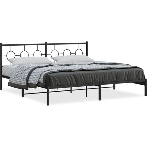 Maison Exclusive - Bettgestell mit Kopfteil Metall Schwarz 200x20