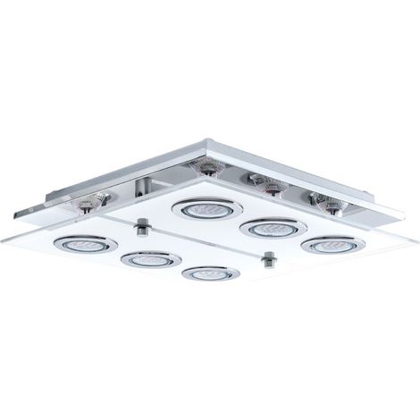 LED plafonnier Cabo Square 6x3w - 3000K - 34cm chromé - 30932 (1/5)