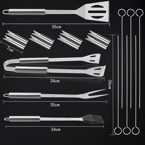 Filiyano-Ensemble barbecue 20 pièces, accessoires pour gril en acier inoxydable (1/5)