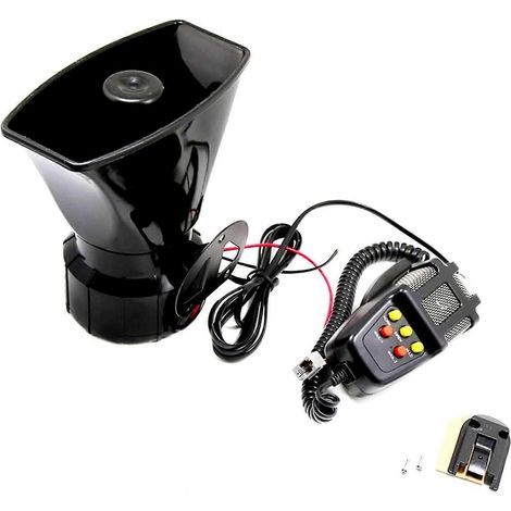 Sirena electrónica de advertencia para coche y motocicleta con micrófono, 100 W, 12 V, 7 sonidos. (1/5)