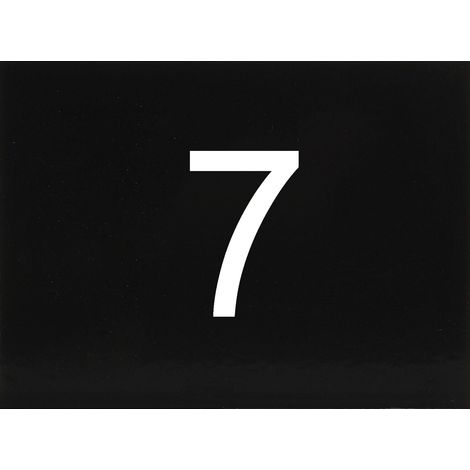 Nummernschild selbstklebend, 40 x 30 mm, Type 7, Kunststoff schwarz glänzend