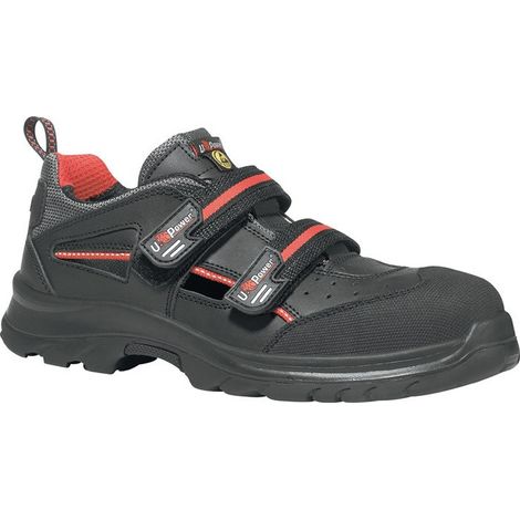 Sandale de sécurité Oak taille 42 noir/rouge cuir lisse S1P SRC ESD EN 20345 U.P