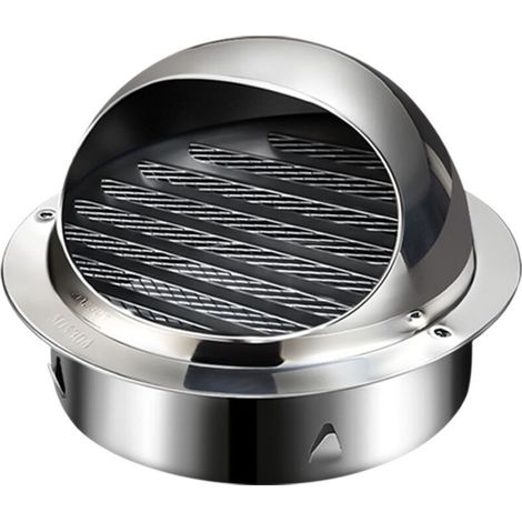 Grille d'aération en acier inoxydable - 150 mm - Grille d'aération - Grille d'aération - Grille de protection contre les intempéries - Hotte extérieure ronde - Couvercle de hotte aspirant