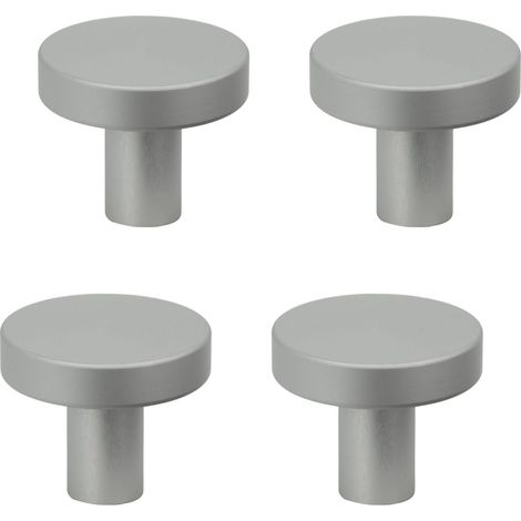 x runder Möbelknopf aus Metall in Silber (1/5)