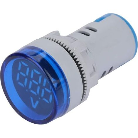 Voltmètre LED, Compteur de Tension CC à Affichage Numérique, Testeur de Tension à Large Plage avec Plage de Mesure 6-100 V, pour les Tests de Batterie Automobile, Marine et Moto (BLUE) (1/5)