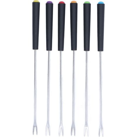 6 Fourchettes à Fondue en Acier Inoxydable, Longues et Résistantes à la Corrosion pour Chocolat, Fromage et Fruits (1/5)