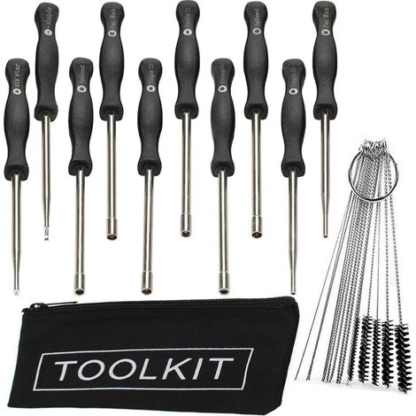 Kit d'outils de réglage de carburateur pour petits moteurs normaux à 2 cycles 10 pièces avec aiguille de brosse de nettoyage de carburateur (1/5)