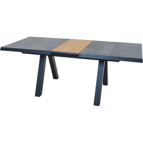 Silva Dining Tisch Lindos 160/200 x 90 cm, FSC Alu, Keramik, Teak FSC 100 % (1/5)