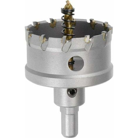Fraise-trépan en carbure de 60 mm, scies cloches pour tôle en acier inoxydable, pas de limite de tige triangulaire antidérapante, avec foret central revêtu de titane (1/3)