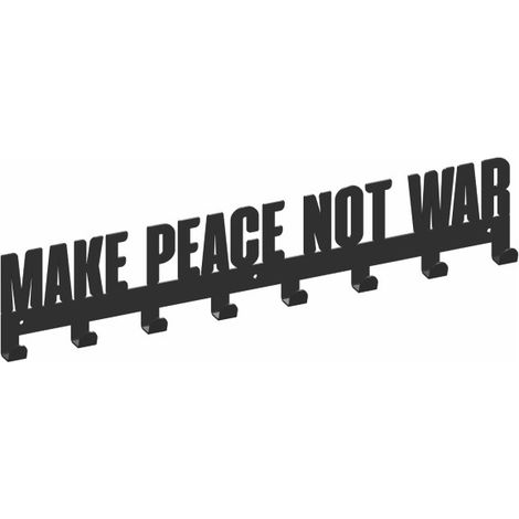 WS27 Kleiderbügel, MAKE PEACE NOT WAR, schwarz strukturiert (1/3)