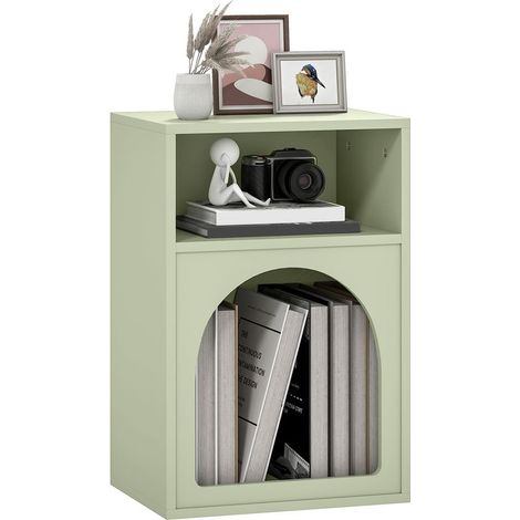 Table of bedside vehicle to 2 compartment open, design in shape of arche, 40 x 30 x 60 cm, green (1/5)