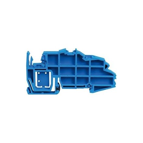 Support de barres collectrices avec butée d’arrêt, bleu