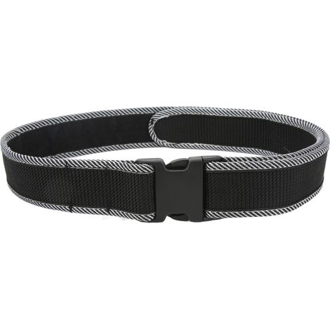 Cintura multifunzionale da elettricista, con custodia portautensili, realizzata in nylon spesso e regolabile, nera con finiture bianche. (1/5)