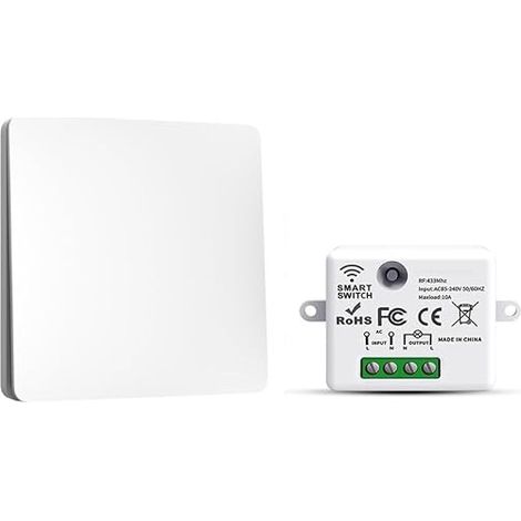 Lot de 1 interrupteur d'éclairage sans fil avec émetteur et contrôleur récepteur 10 A 240 V (1/5)