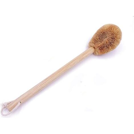 Brosse WC en fibre de coco naturelle - Poignée en bois écologique avec cordon en coton (1/5)