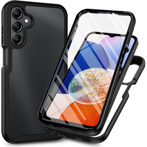 Funda 360 para Samsung Galaxy A27 5G, resistente a golpes, con protector de pantalla, color negro transparente.