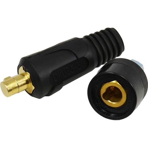 Câble pour Torche de Soudage TIG eu de Fiche et Prise pour Connecteur de Soudage DKJ35-50 & DKZ35-50 315A Connecteur Raccord Rapide style Dinse en Couleur Noire 2 pièces (1/5)