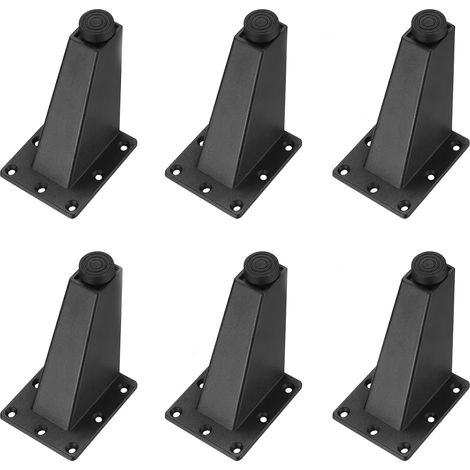 Lot de 6 pieds de meubles réglables, pieds de table en métal noir (1/5)
