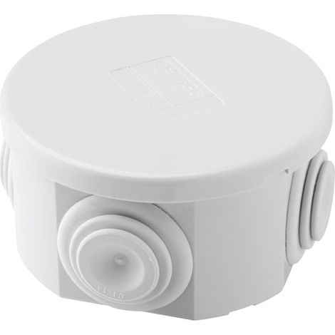 Gewiss scatola a parete cassetta derivazione tonda con coperchio basso a pressione d.65 gw44001 (1/2)