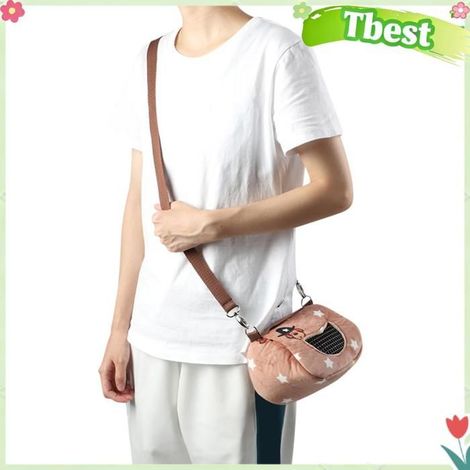 Tbest Porte-hamster Sac de transport de Hamster en flanelle de café, Portable et respirant, pour petits animaux de animalerie sac (1/5)